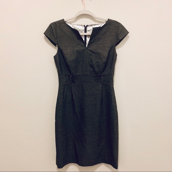 Tahari Arthur S. Levine Capped Sleeve Gray Dress - Picture 1 of 6
